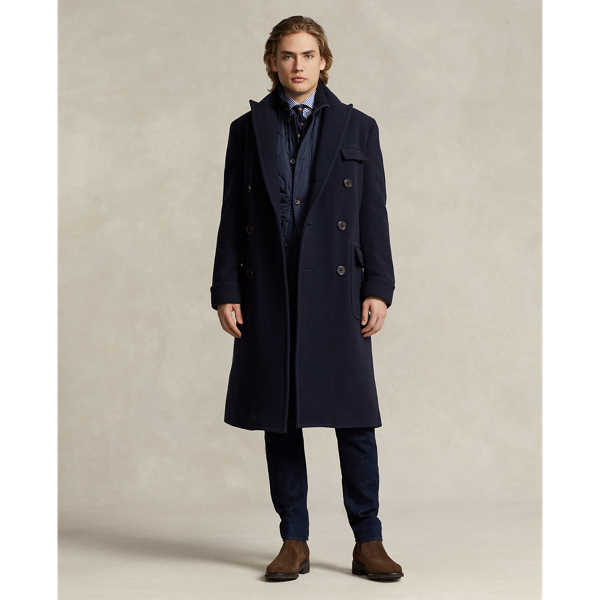 Ralph Lauren Wool Melton Polo Coat In Navy