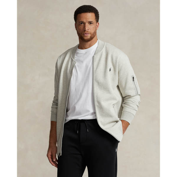 Polo Ralph Lauren Double-knit Bomber Jacket In Light Sport Heather