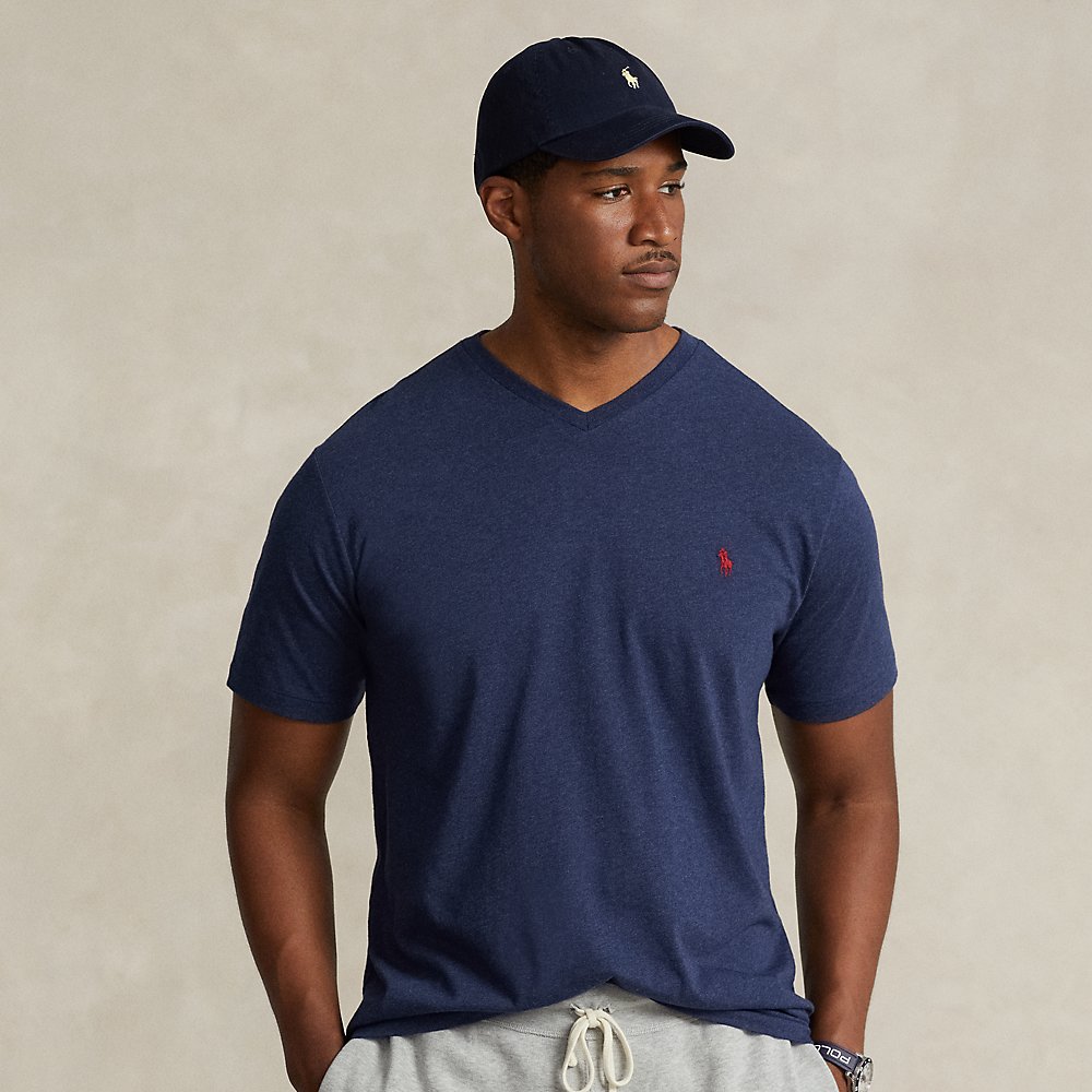 Polo Ralph Lauren Jersey V-neck T-shirt In Spring Navy Heather