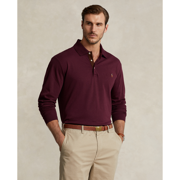 Polo Ralph Lauren Soft Cotton Long-sleeve Polo Shirt In Harvard Wine