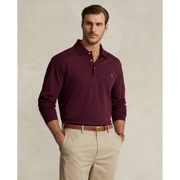 Ralph lauren long hot sale sleeve polo burgundy