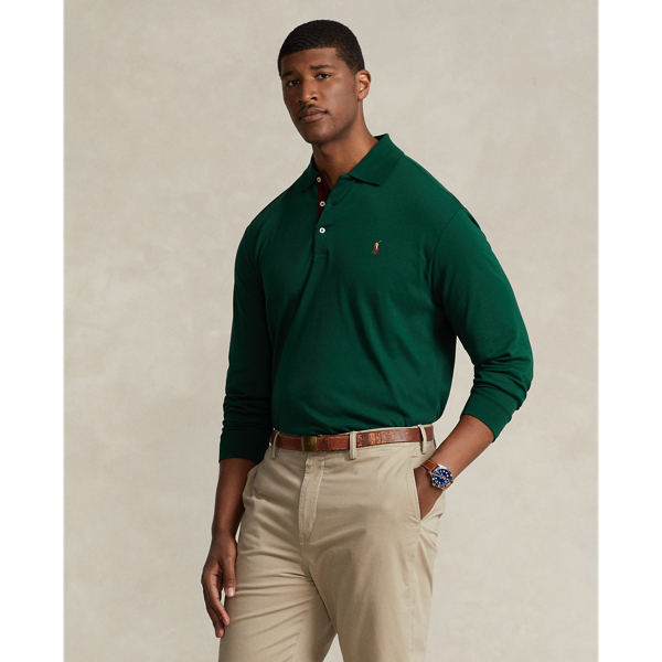 Pima cotton top long sleeve polo