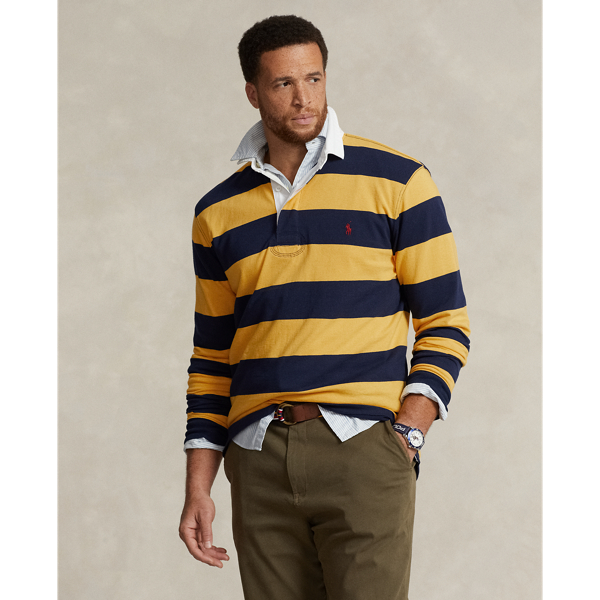 Polo Ralph Lauren The Iconic Rugby Shirt In Cruise Navy/ Gold Bugle ...