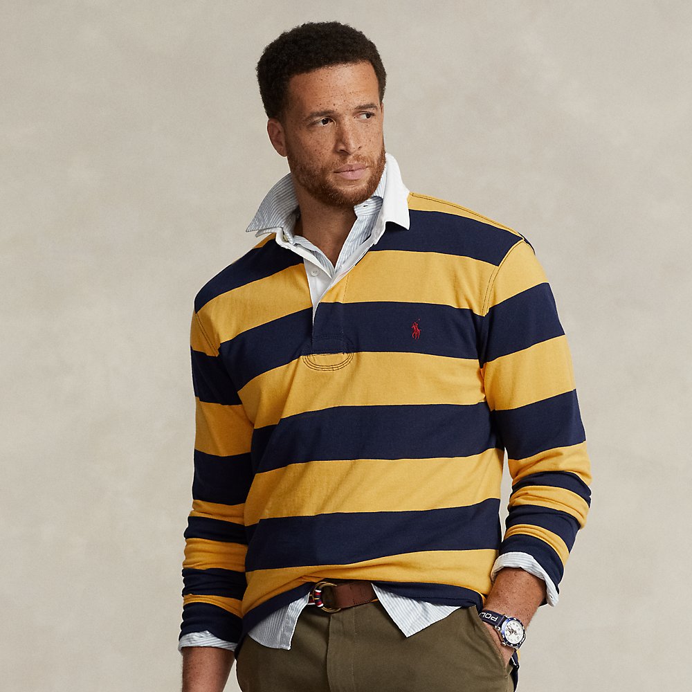 Polo Ralph Lauren The Iconic Rugby Shirt In Cruise Navy/ Gold Bugle