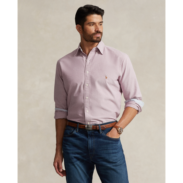 Polo Ralph Lauren The Iconic Oxford Shirt In Crimson,white