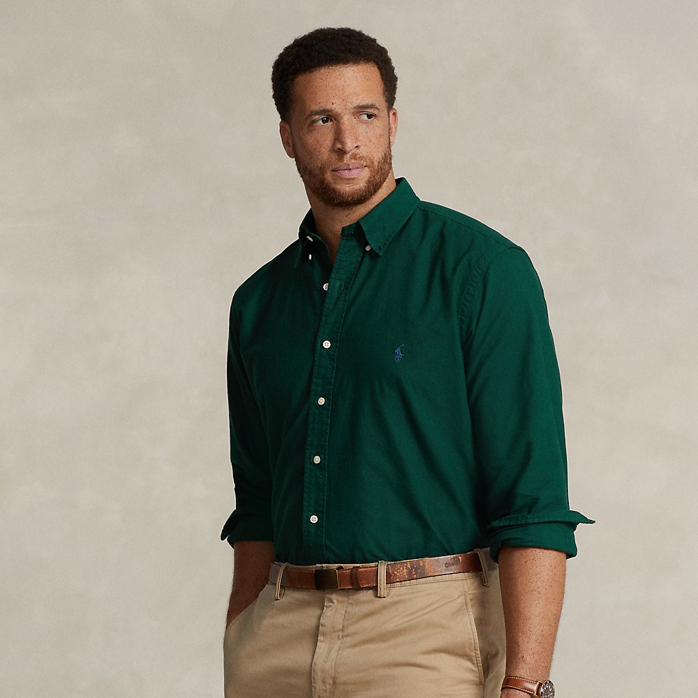 Polo Ralph Lauren Garment-dyed Oxford Shirt In Hunt Club Green