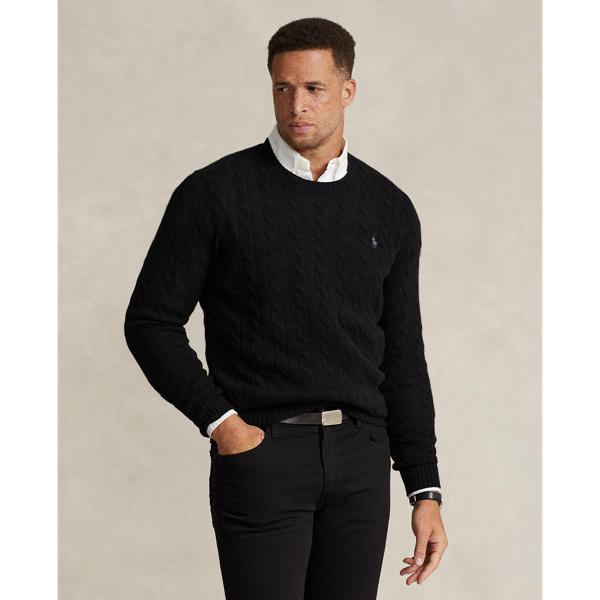 POLO RALPH LAUREN CABLE-KNIT WOOL-CASHMERE SWEATER