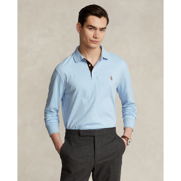 Ralph Lauren Classic Fit Soft Cotton Polo Shirt In Elite Blue Heather
