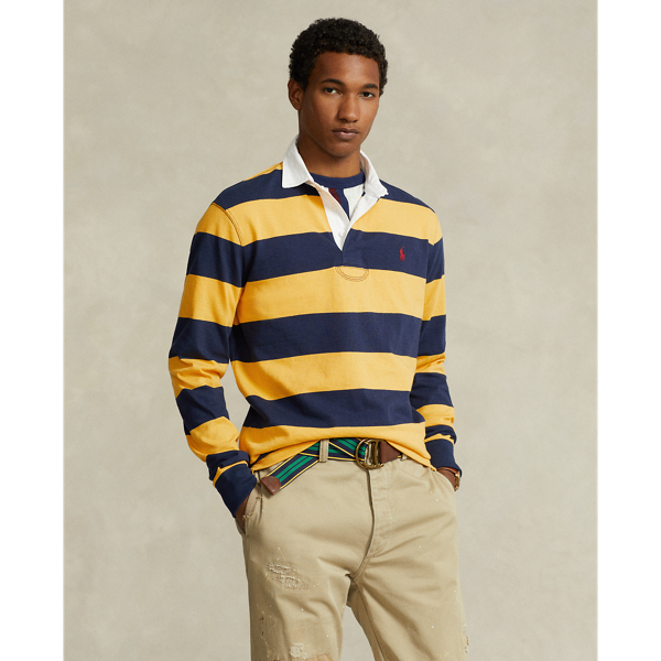 Ralph Lauren The Iconic Rugby Shirt In Cruise Navy/ Gold Bugle | ModeSens