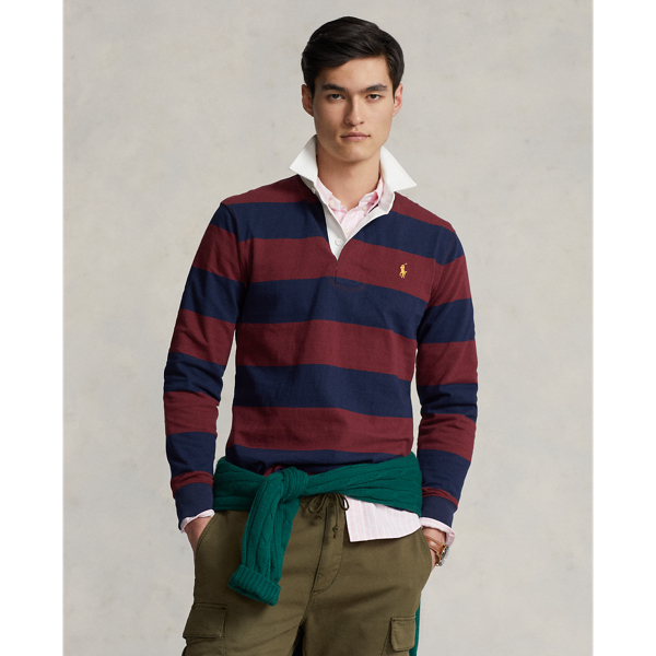 Ralph Lauren The Iconic Rugby Shirt In Cruise Navy/ Classic Wine