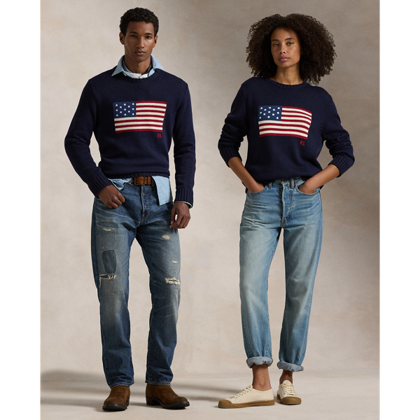 Ralph Lauren The Iconic Flag Sweater In Hunter Navy