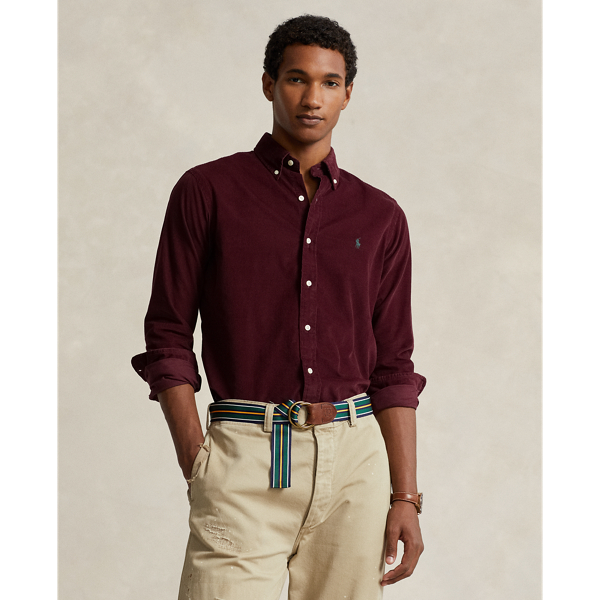 Ralph Lauren Classic Fit Corduroy Shirt In Harvard Wine