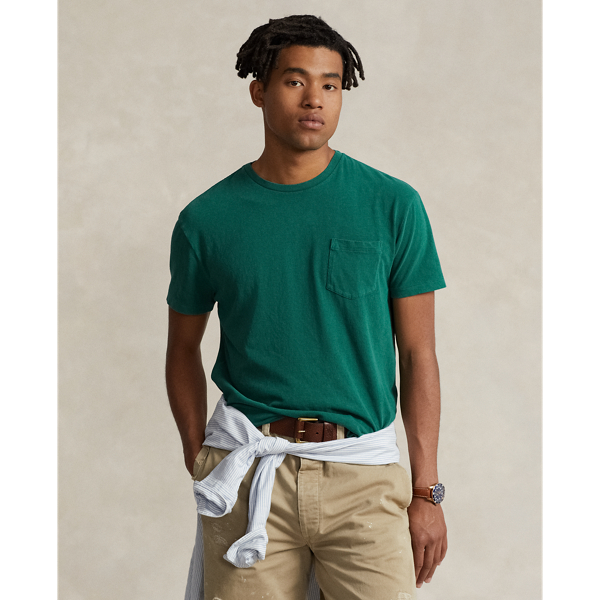 Ralph Lauren Classic Fit Jersey Pocket T-shirt In College Green