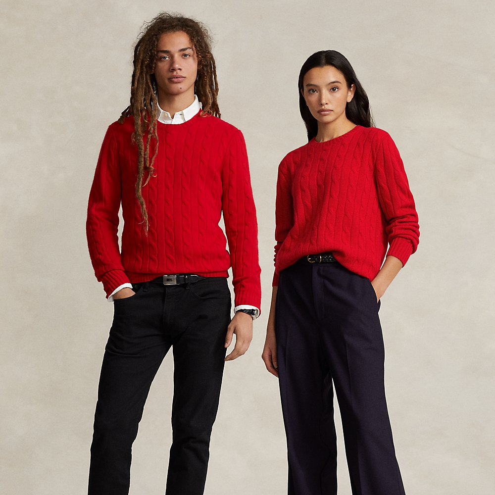 Ralph Lauren The Iconic Cable-knit Cashmere Sweater In Park Ave Red