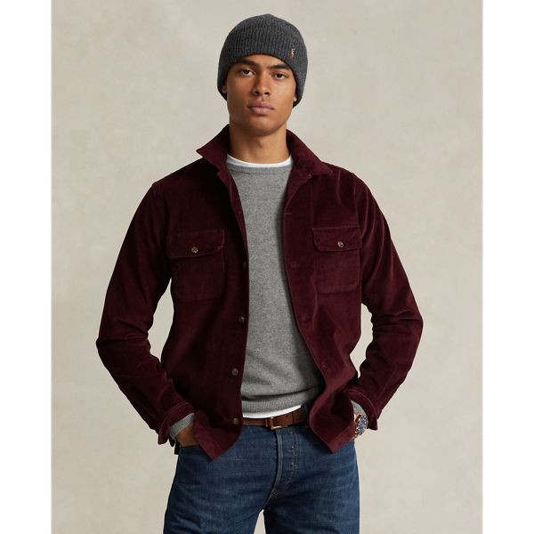 Ralph Lauren Classic Fit Corduroy Camp Shirt In Harvard Wine