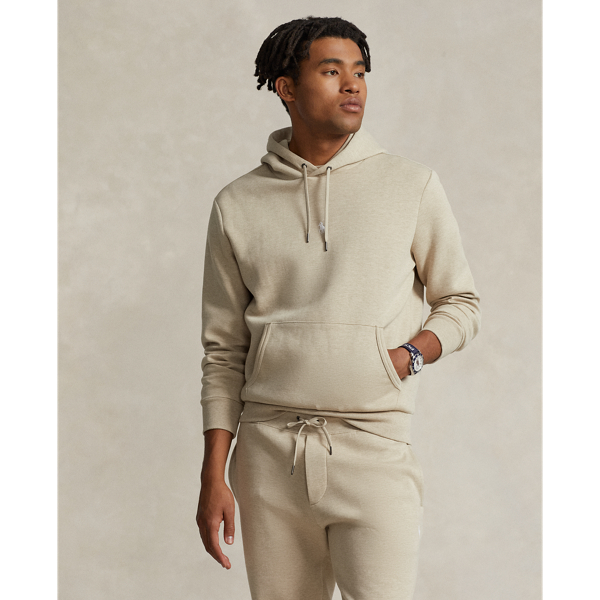 Ralph Lauren Double-knit Hoodie In Sand Heather