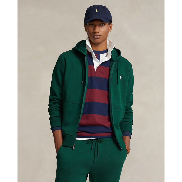 Ralph Lauren Double-knit Full-zip Hoodie In Hunt Club Green