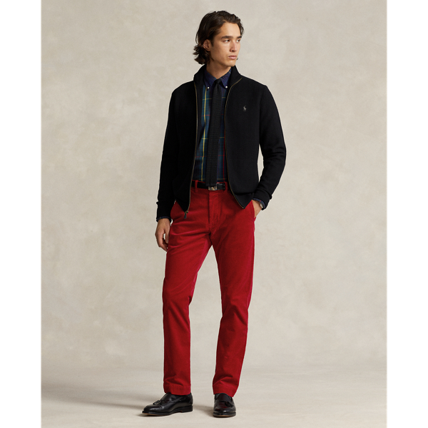 Ralph Lauren Stretch Straight Fit Corduroy Pant In Red