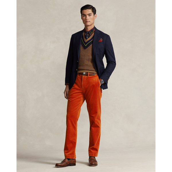 Ralph Lauren Stretch Straight Fit Corduroy Pant In Madison Orange