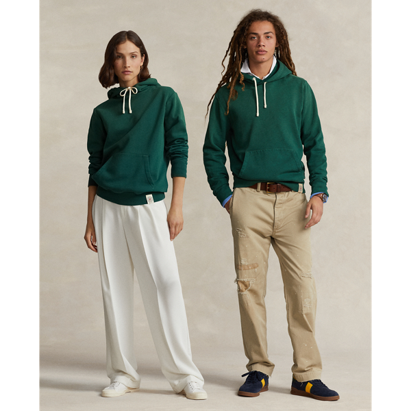 Ralph Lauren Fleece Hoodie In College Green