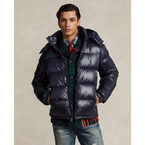 Ralph lauren navy puffer hot sale jacket