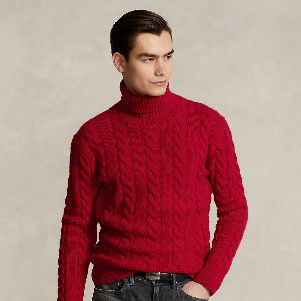 Ralph Lauren Cable-knit Wool-cashmere Sweater In Park Ave Red