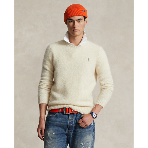 Ralph Lauren Textured Crewneck Sweater In Cream