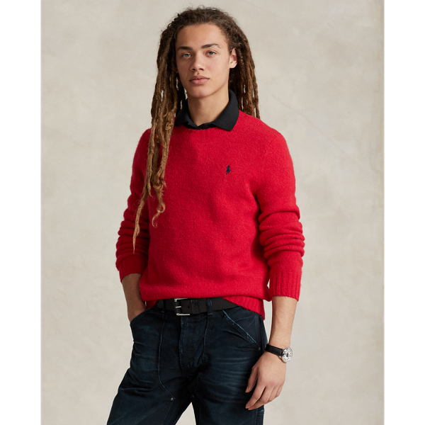 Ralph Lauren Textured Crewneck Sweater In Rl 2000 Red