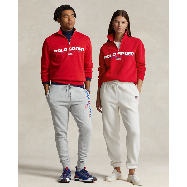 Ralph Lauren Polo Sport Fleece Sweatshirt In Rl 2000 Red/white