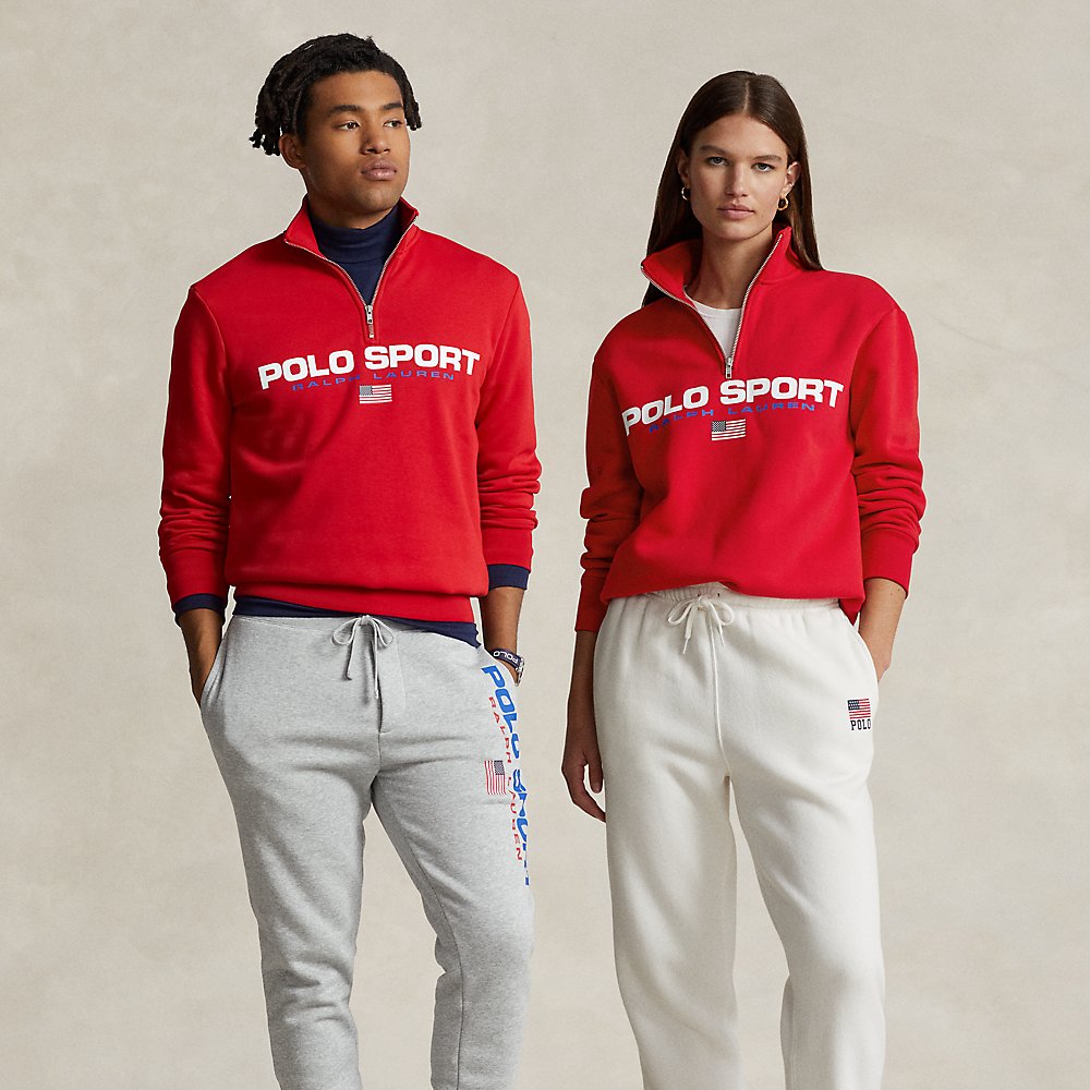 Ralph Lauren Polo Sport Fleece Sweatshirt In Rl 2000 Red/white