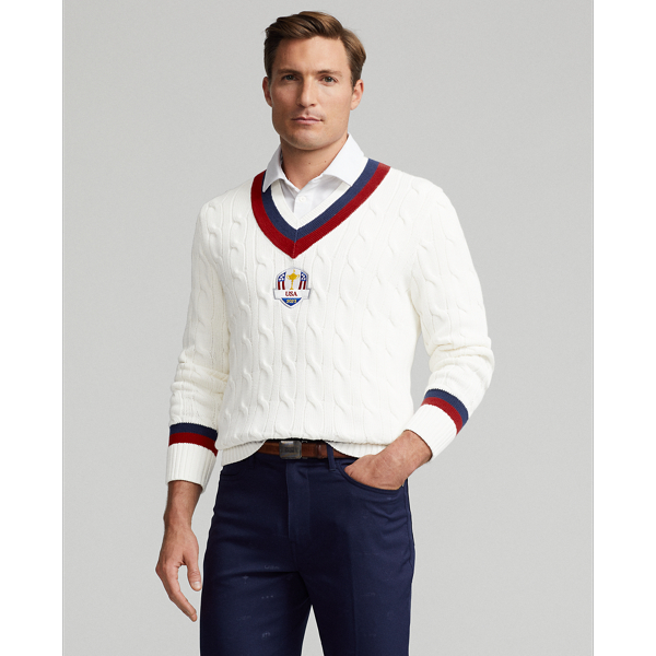 Rlx Golf U.s. Ryder Cup Uniform Cricket Sweater In Ceramic White | ModeSens