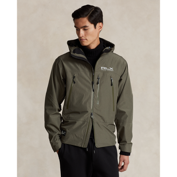 Ralph Lauren Water-repellent Hooded Jacket In Fossil Green