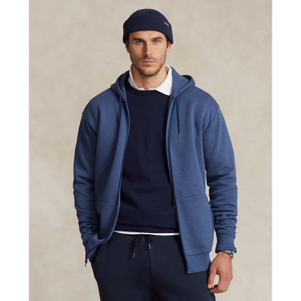 Polo Ralph Lauren Double knit Full zip Hoodie In Blue Htr ModeSens