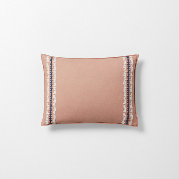 Ralph Lauren Melanie Embroidered Throw Pillow In Cinnamon