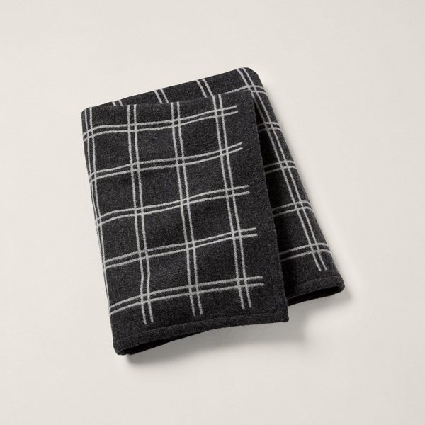 Ralph Lauren Schaeffler Throw Blanket In True Charcoal
