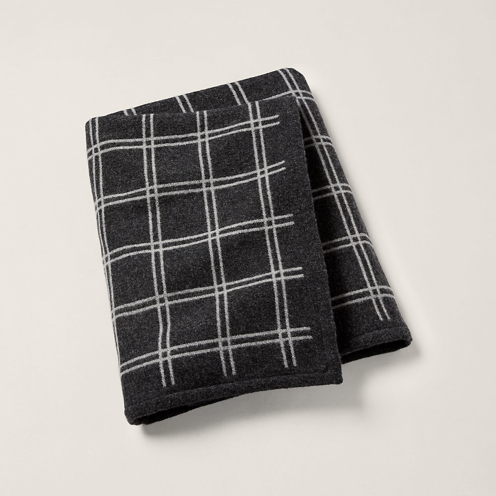 Ralph Lauren Schaeffler Throw Blanket In True Charcoal