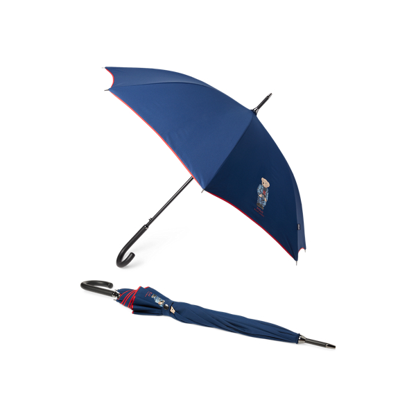 Ralph Lauren Denim Polo Bear Collapsible Umbrella In Blue