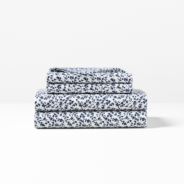 Polo Ralph Lauren Spencer Sateen Floral Sheet Set In Navy