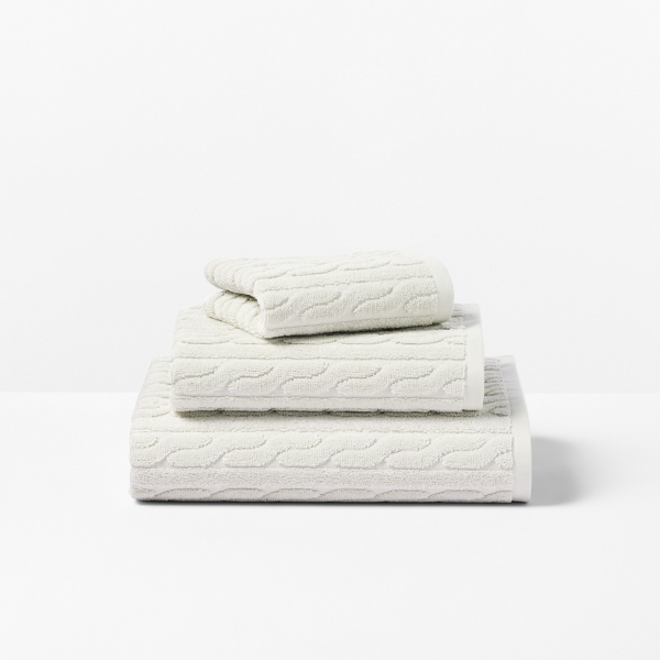 Ralph Lauren Sanders Cable Bath Towels In Linen Cream ModeSens