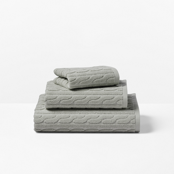 Ralph Lauren Sanders Cable Bath Towels In Pewter