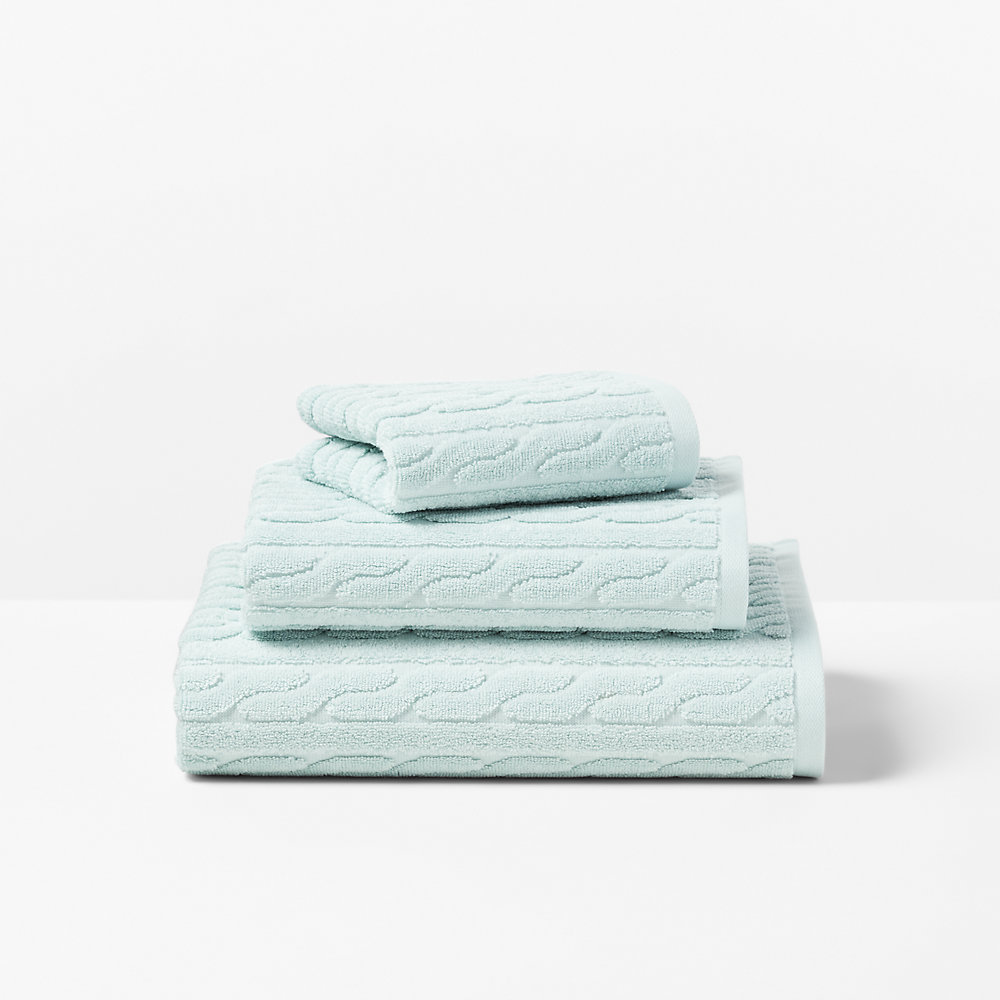Ralph Lauren Sanders Cable Bath Towels In Lagoon Blue