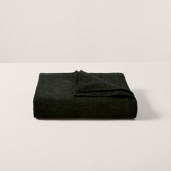 Ralph Lauren Gable Bed Blanket In True Charcoal