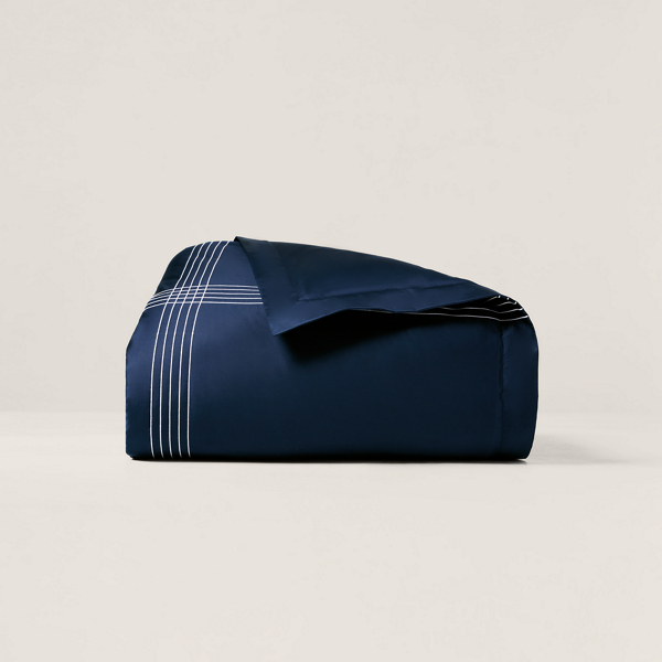 Polo Ralph Lauren Organic Cotton Sateen Handkerchief Duvet In Navy/white