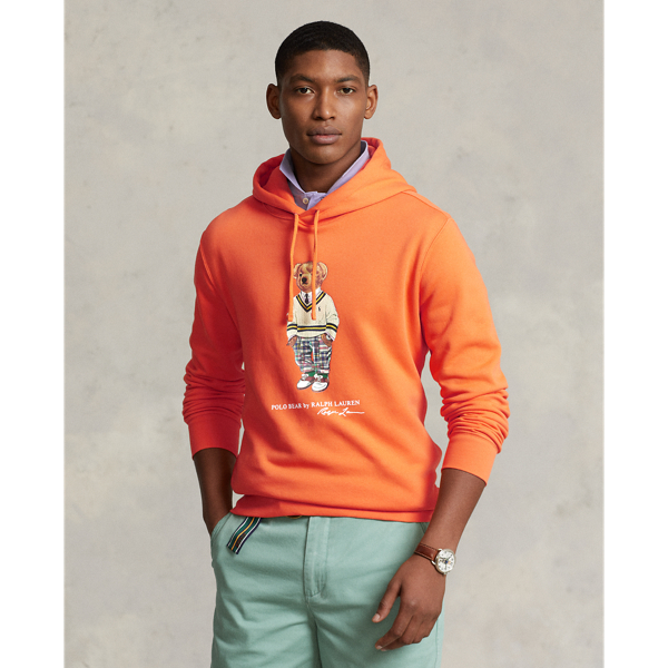 Polo Ralph Lauren Polo Bear Fleece Hoodie In Lifeboat Orange