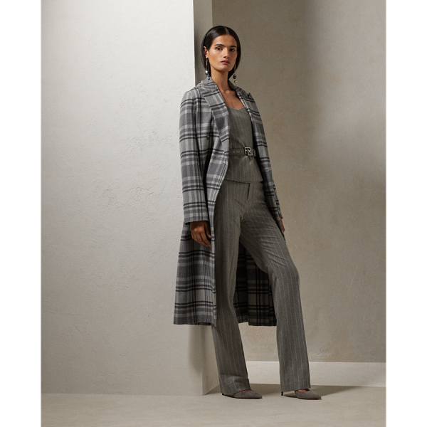 RALPH LAUREN CONNERY PLAID DOUBLE-FACED WOOL COAT