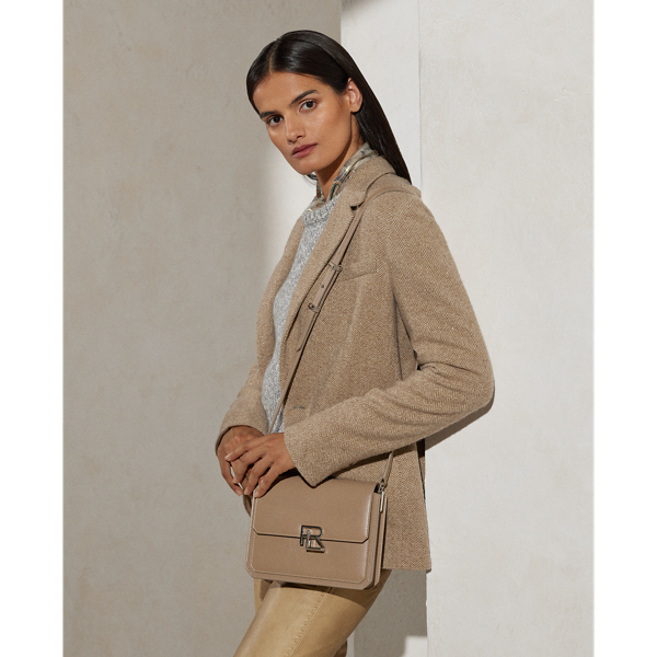 Polo Ralph Lauren Rl 888 Box Calfskin Crossbody In Taupe