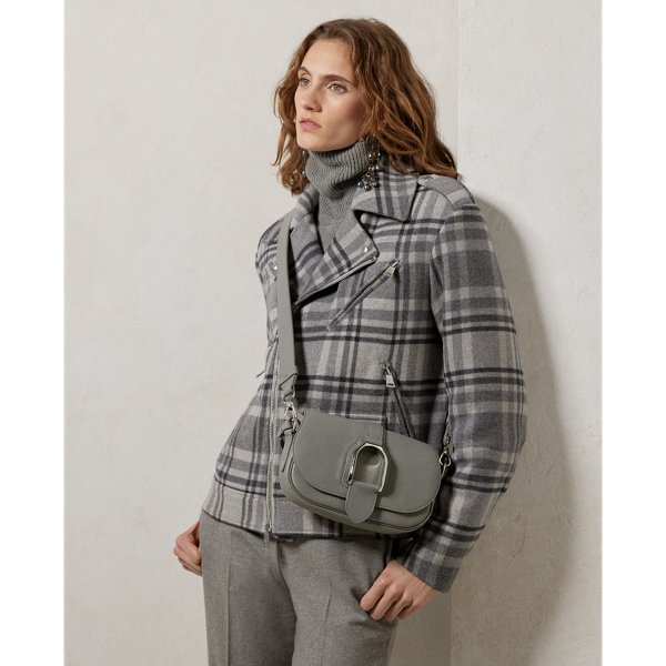 Polo Ralph Lauren Welington Calfskin Shoulder Bag In Classic Light Grey