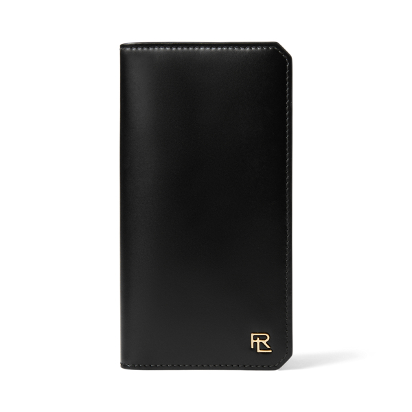 Shop Collection Rl Box Calfskin Vertical Wallet In Black