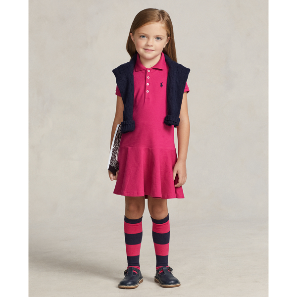 Polo Ralph Lauren Kids' Short-sleeve Polo Dress In Preppy Pink