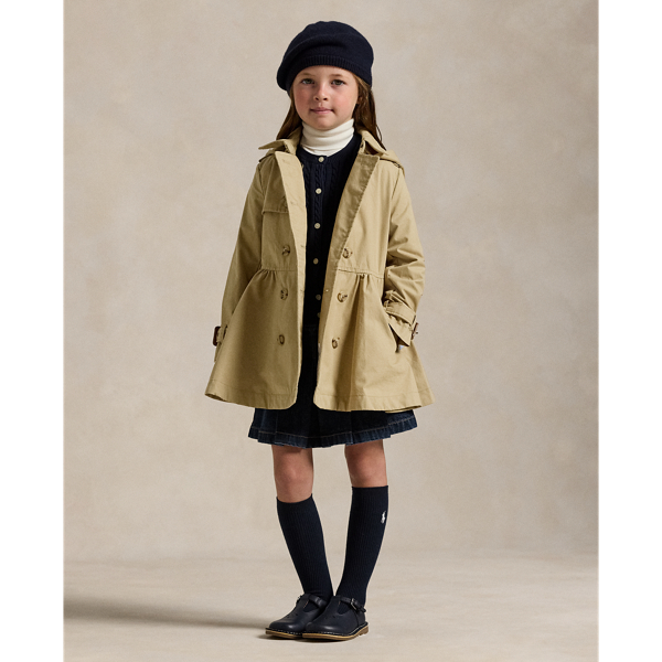 Polo Ralph Lauren Kids' Hooded Trench Coat In Classic Khaki